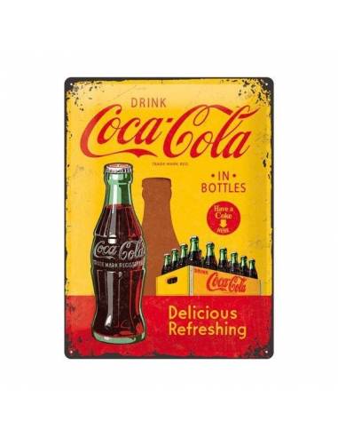 Plate metal Coca-Cola Delicious Refreshing
