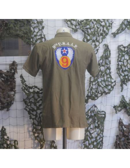 Paratrooper 9th U.S.A.A.F khaki green polo shirt