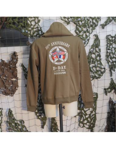 Sweat Paratrooper 80e anniversaire du débarquement de Normandie vert kaki