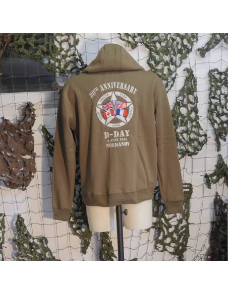 Sweat Paratrooper 80e anniversaire du débarquement de Normandie vert kaki
