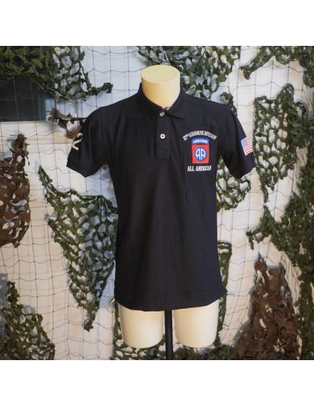 Paratrooper Polo Shirt 82e Airborne All American black
