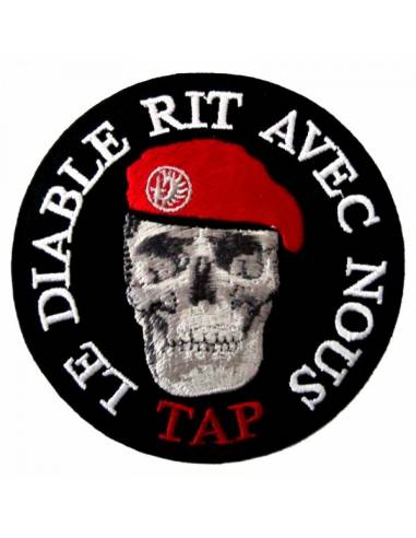 Écusson TAP Le diable rit avec nous (Troupes Aéroportées Parachutistes)