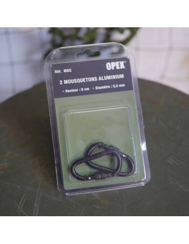 Lot de 2 Mousquetons Opex Aluminium Noir – 6 cm